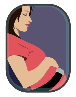 pregnant in airplane illustration