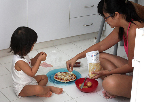 making pizza